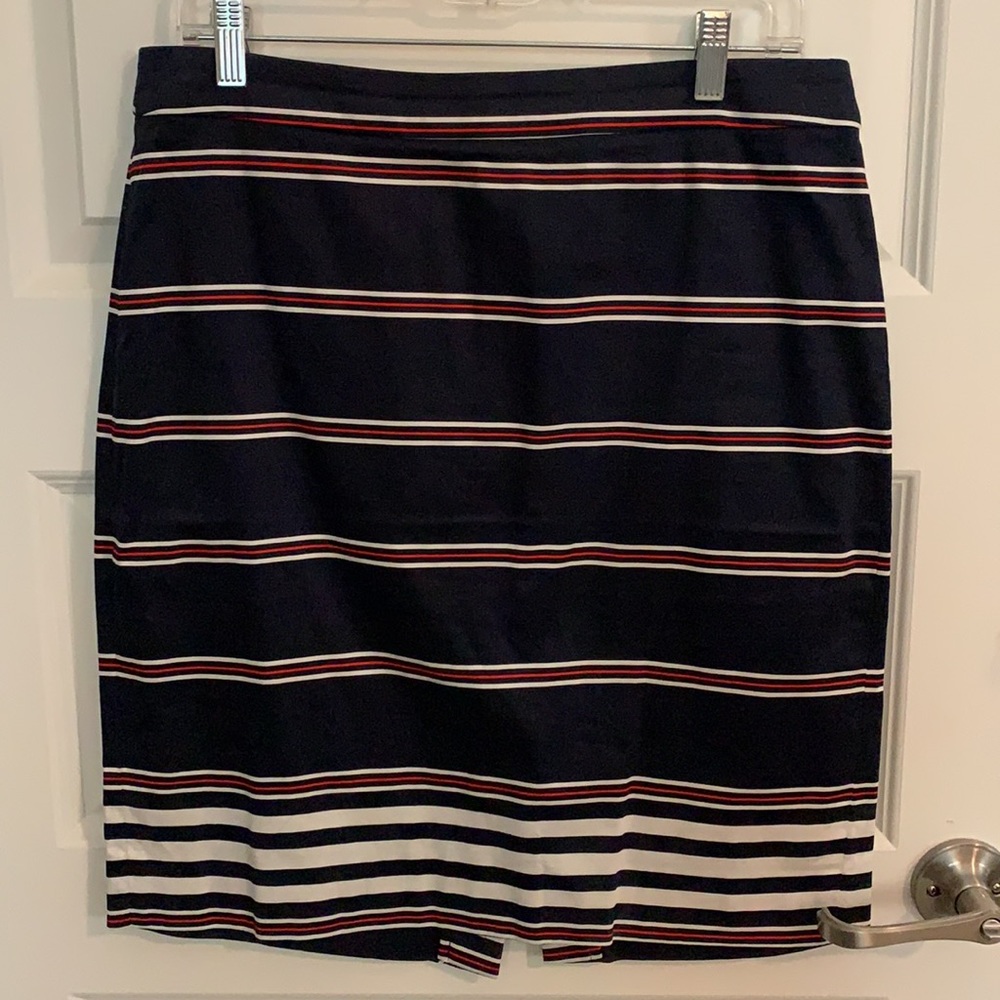 J.Crew striped pencil skirt